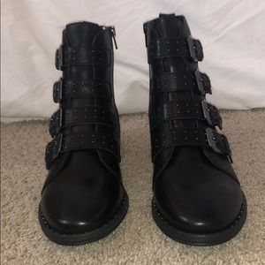 Steve Madden Black Studded Booties